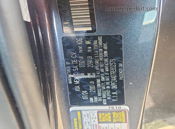 3KPF24AD7RE832579 2024 KIA FORTE Black VIN კოდის სტიკერის ხედი