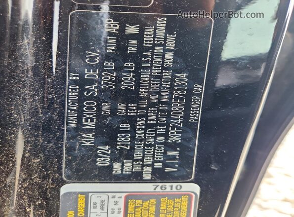 3KPF24AD8RE781304 2024 KIA FORTE Черный Вид наклейки с VIN-кодом