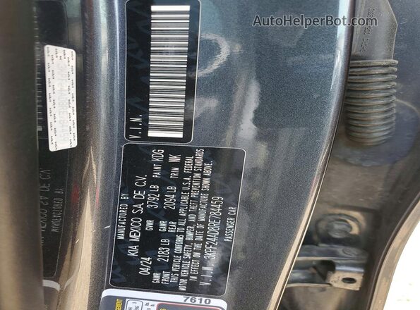 3KPF24AD8RE784459 2024 KIA FORTE Gray Շարժիչի բաժամունքի տեսք