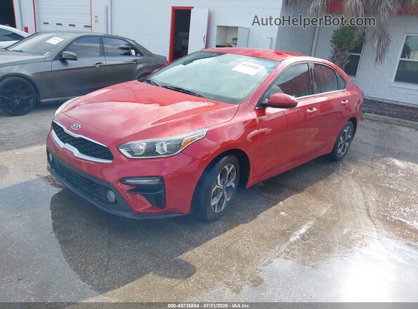 3KPF24AD9KE034459 2019 KIA FORTE Red Առջևի ձախ երեք քառորդ տեսարան