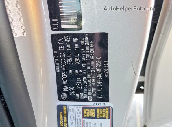 3KPF24AD9ME285680 2021 KIA FORTE Silver Շարժիչի բաժամունքի տեսք