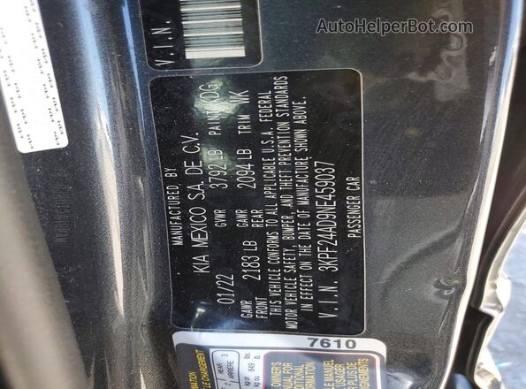 3KPF24AD9NE459037 2022 KIA FORTE Gray Widok komory silnika