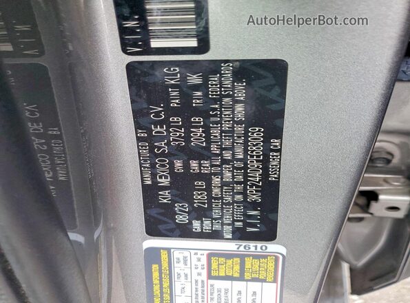 3KPF24AD9PE683069 2023 KIA FORTE Gray ძრავის განყოფილების ხედი