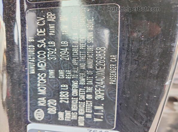 3KPF24ADXME269858 2021 KIA FORTE Black Engine compartment view