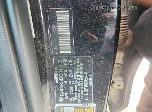 3KPF24ADXME374142 2021 KIA FORTE Black VIN კოდის სტიკერის ხედი