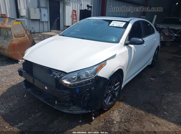 3KPF34AD0ME420204 2021 KIA FORTE White Առջևի ձախ երեք քառորդ տեսարան