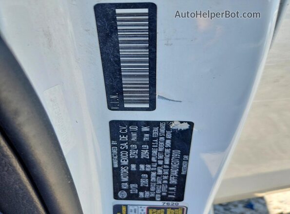 3KPF34AD1KE071910 2019 KIA FORTE White VIN կոդի պիտակի տեսք