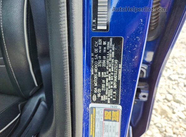 3KPF34AD1LE252149 2020 KIA FORTE Blue Engine compartment view