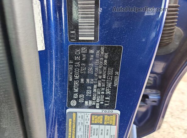 3KPF34AD7LE218331 2020 KIA FORTE Blue Widok komory silnika