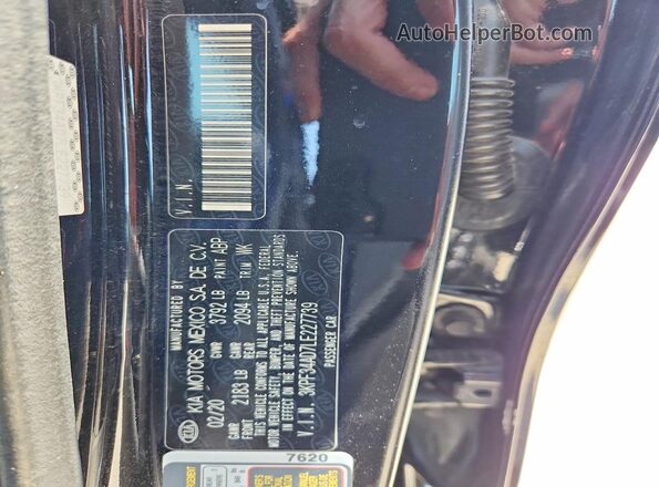 3KPF34AD7LE227739 2020 KIA FORTE Black Շարժիչի բաժամունքի տեսք