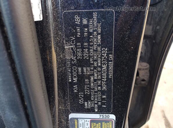 3KPF44AC0ME375432 2021 KIA FORTE Black Vista del compartimento del motor