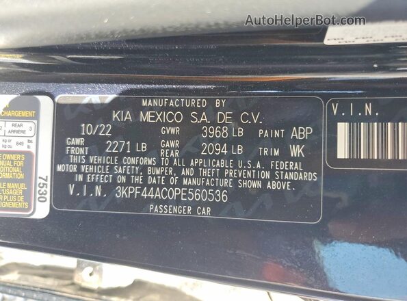 3KPF44AC0PE560536 2023 KIA FORTE Black Вид підкапотного простору