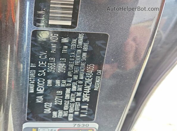 3KPF44AC2NE484055 2022 KIA FORTE Серый Вид подкапотного пространства