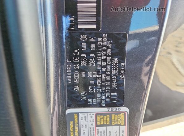 3KPF44AC2RE833964 2024 KIA FORTE Gray VIN կոդի պիտակի տեսք