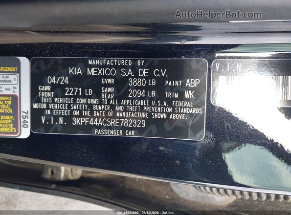3KPF44AC5RE782329 2024 KIA FORTE Black Շարժիչի բաժամունքի տեսք