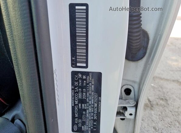 3KPF44AC9ME292937 2021 KIA FORTE White Շարժիչի բաժամունքի տեսք