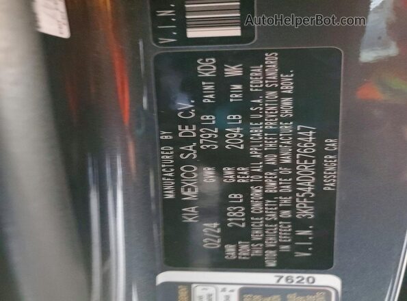 3KPF54AD0RE766447 2024 KIA FORTE Угольный Вид подкапотного пространства
