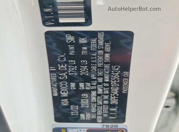3KPF54AD1PE564245 2023 KIA FORTE White Engine compartment view
