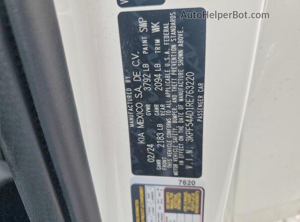 3KPF54AD1RE763220 2024 KIA FORTE White Engine compartment view