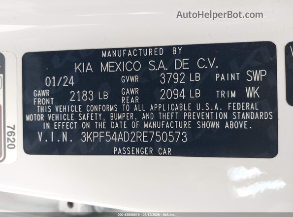 3KPF54AD2RE750573 2024 KIA FORTE Белый Вид подкапотного пространства