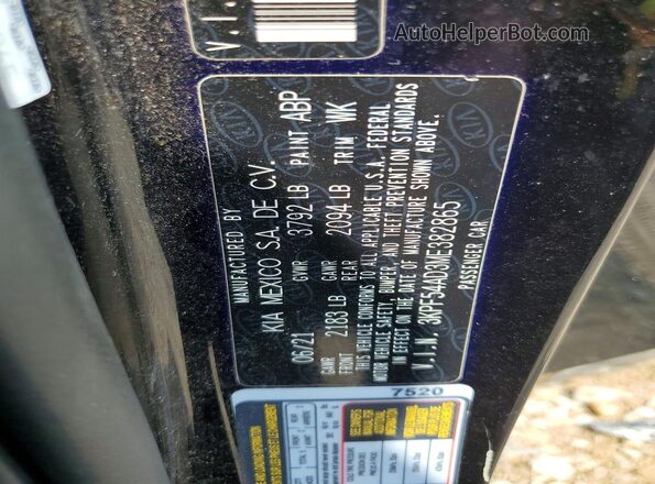 3KPF54AD3ME382865 2021 KIA FORTE Черный Вид подкапотного пространства