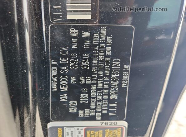 3KPF54AD3PE611243 2023 KIA FORTE Black Widok komory silnika