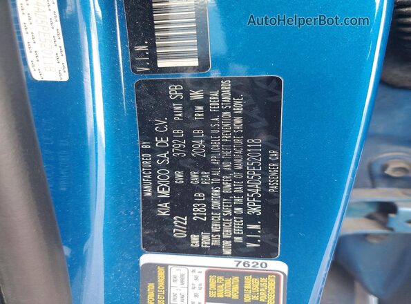3KPF54AD5PE520118 2023 KIA FORTE Синий Вид наклейки с VIN-кодом