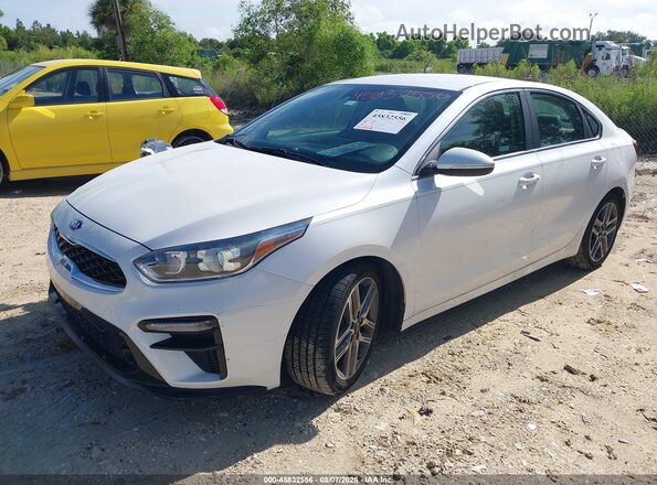 3KPF54AD7KE040672 2019 KIA FORTE White Vista tres cuartos delantera izquierda