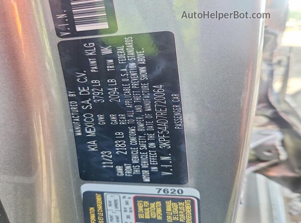 3KPF54AD7RE720064 2024 KIA FORTE Silver Widok komory silnika