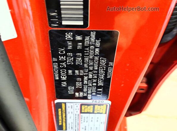 3KPF54AD9PE514967 2023 KIA FORTE Orange ძრავის განყოფილების ხედი
