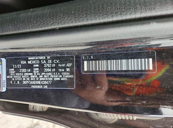 3KPF54ADXNE438477 2022 KIA FORTE Черный Вид подкапотного пространства