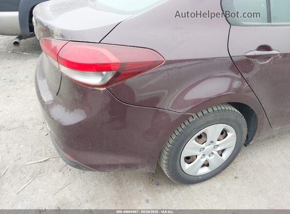 3KPFK4A71JE164583 2018 KIA FORTE Burgundy Widok zestawu wskaźników