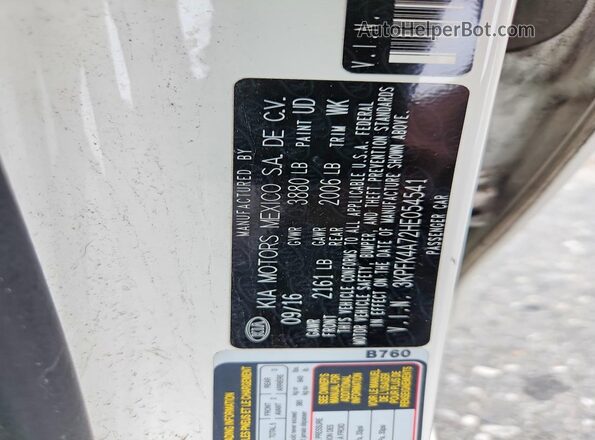 3KPFK4A72HE054541 2017 KIA FORTE White Engine compartment view