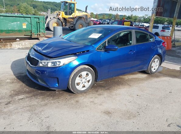 3KPFK4A73JE273207 2018 KIA FORTE Blue Առջևի ձախ երեք քառորդ տեսարան