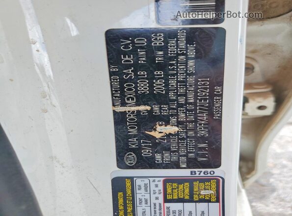 3KPFK4A77JE192131 2018 KIA FORTE White Engine compartment view