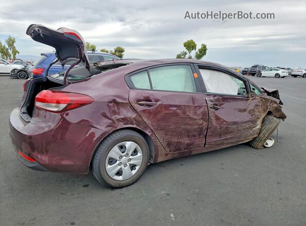 3KPFK4A77JE211907 2018 KIA FORTE Maroon Tył prawy