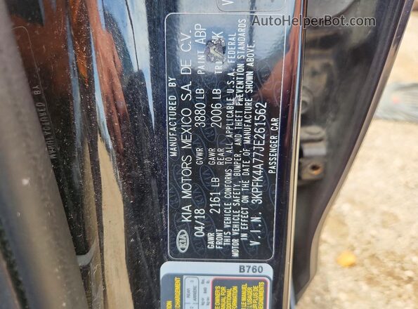 3KPFK4A77JE261562 2018 KIA FORTE Black Вид підкапотного простору