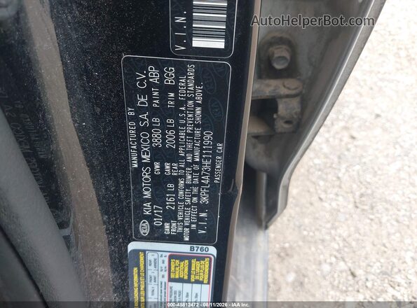 3KPFL4A73HE111990 2017 KIA FORTE Черный Вид подкапотного пространства