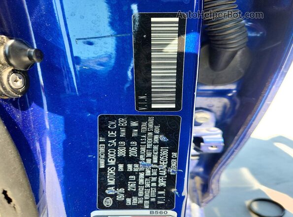 3KPFL4A74HE053601 2017 KIA FORTE Blue VIN կոդի պիտակի տեսք