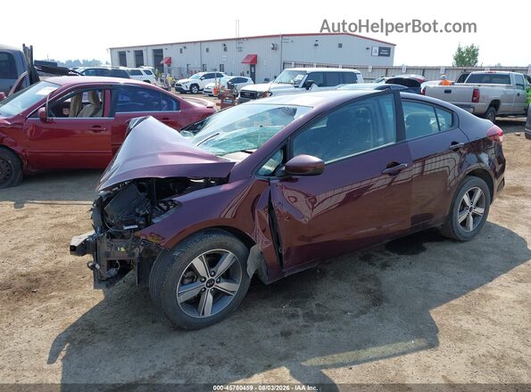 3KPFL4A77JE170675 2018 KIA FORTE Burgundy Առջևի ձախ երեք քառորդ տեսարան