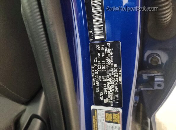 3KPFT4DE2SE106099 2025 KIA K4 Blue Շարժիչի բաժամունքի տեսք