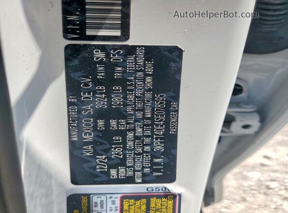 3KPFT4DE4SE078595 2025 KIA K4 White Engine compartment view