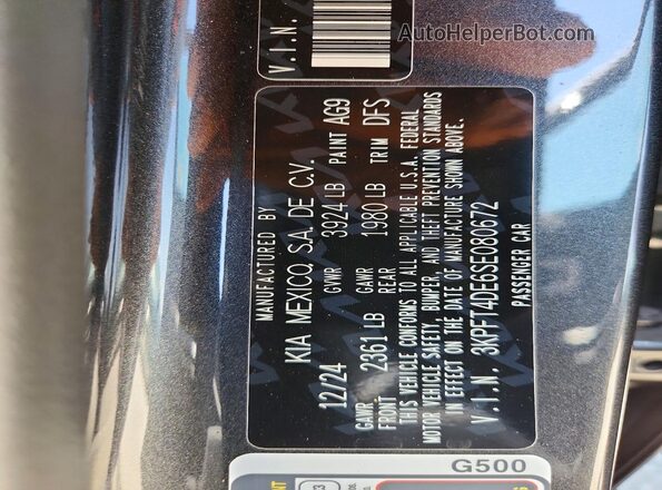 3KPFT4DE6SE080672 2025 KIA K4 Charcoal Vista del compartimento del motor