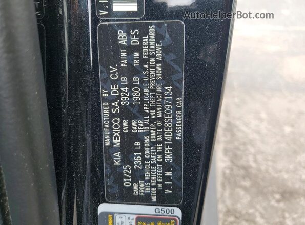 3KPFT4DE8SE097134 2025 KIA K4 Black Engine compartment view