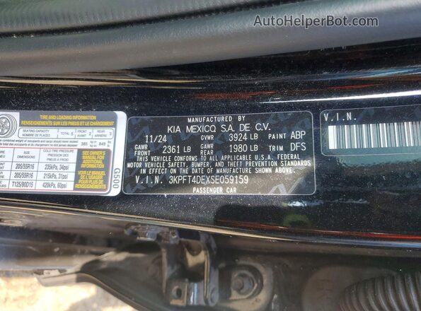 3KPFT4DEXSE059159 2025 KIA K4 Black Engine compartment view