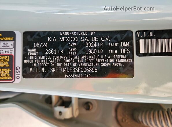 3KPFU4DE3SE006896 2025 KIA K4 Gray Engine compartment view