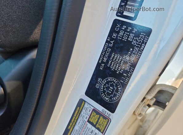 3KPFU4DE3SE115231 2025 KIA K4 White 