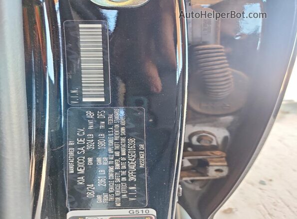 3KPFU4DE4SE016398 2025 KIA K4 Black Vista de la etiqueta del VIN