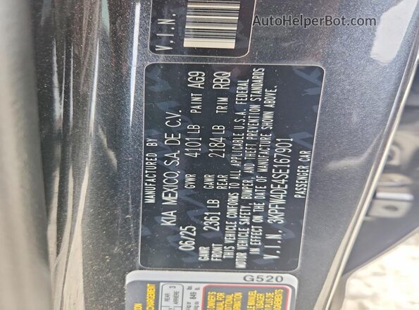 3KPFW4DE4SE167901 2025 KIA K4 Gray Вид підкапотного простору