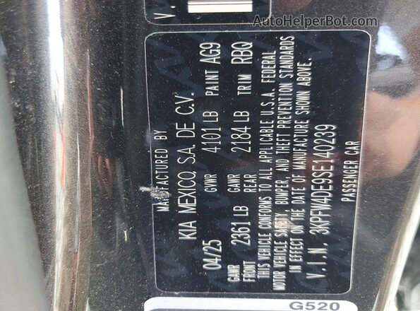 3KPFW4DE9SE140239 2025 KIA K4 Gray Widok komory silnika